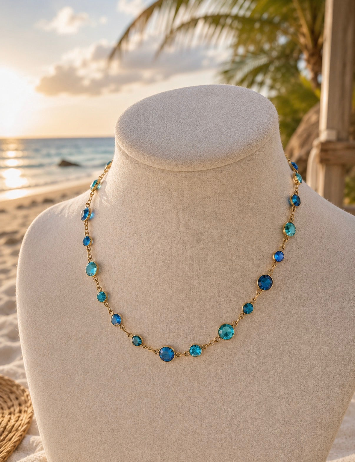 Azure Coast Crystal Necklace
