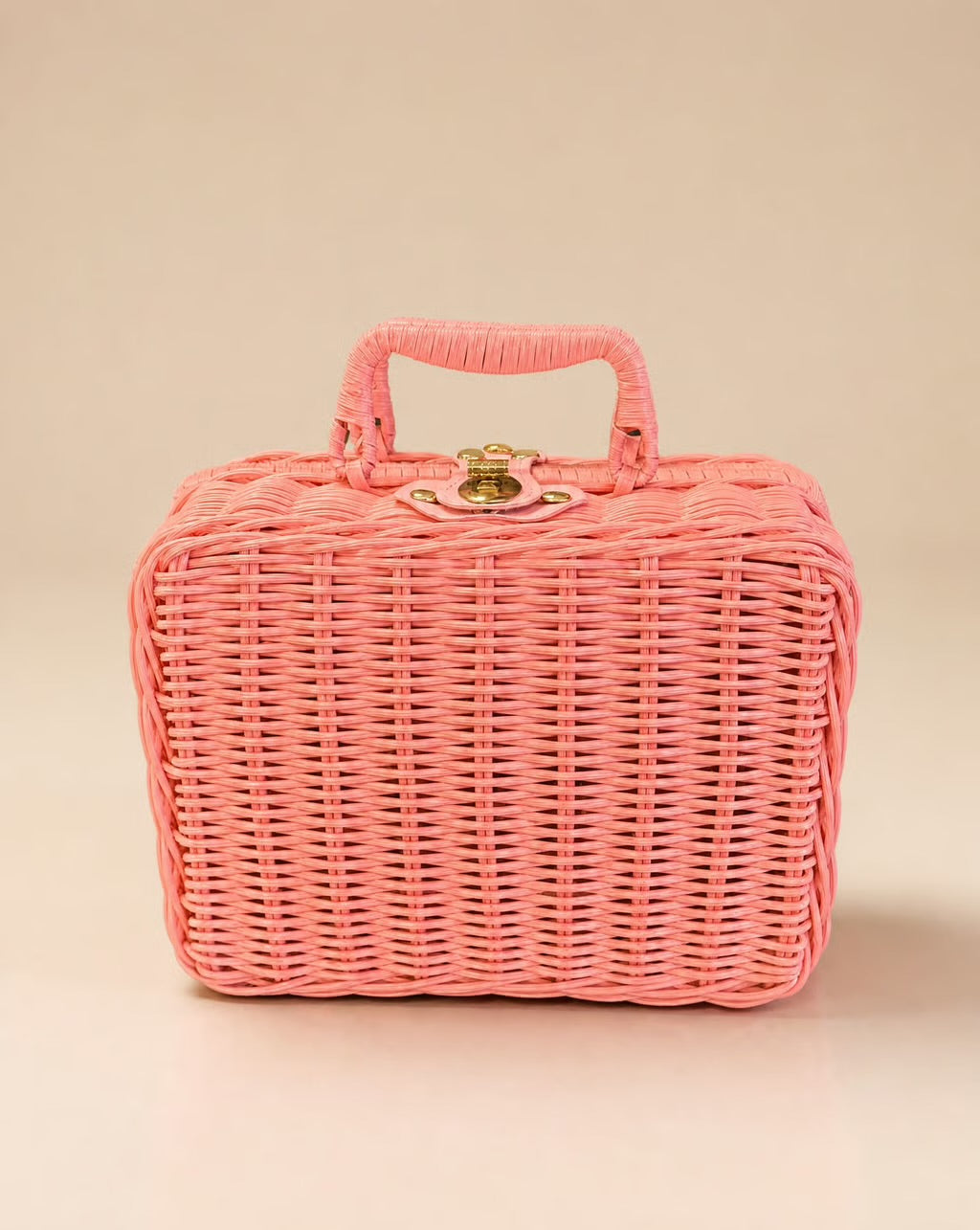 Flamingo Paradise Wicker Vanity Bag