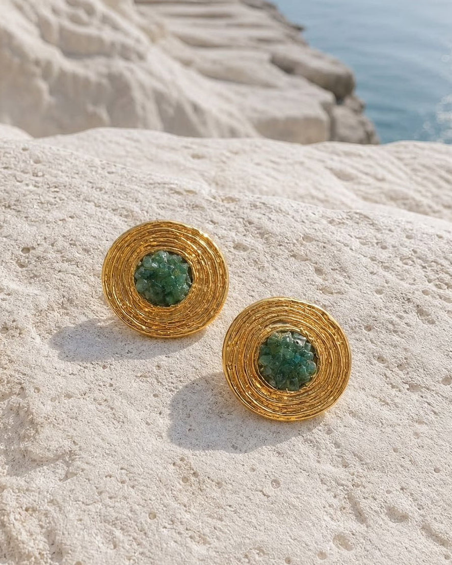 Emerald Orbit Earrings