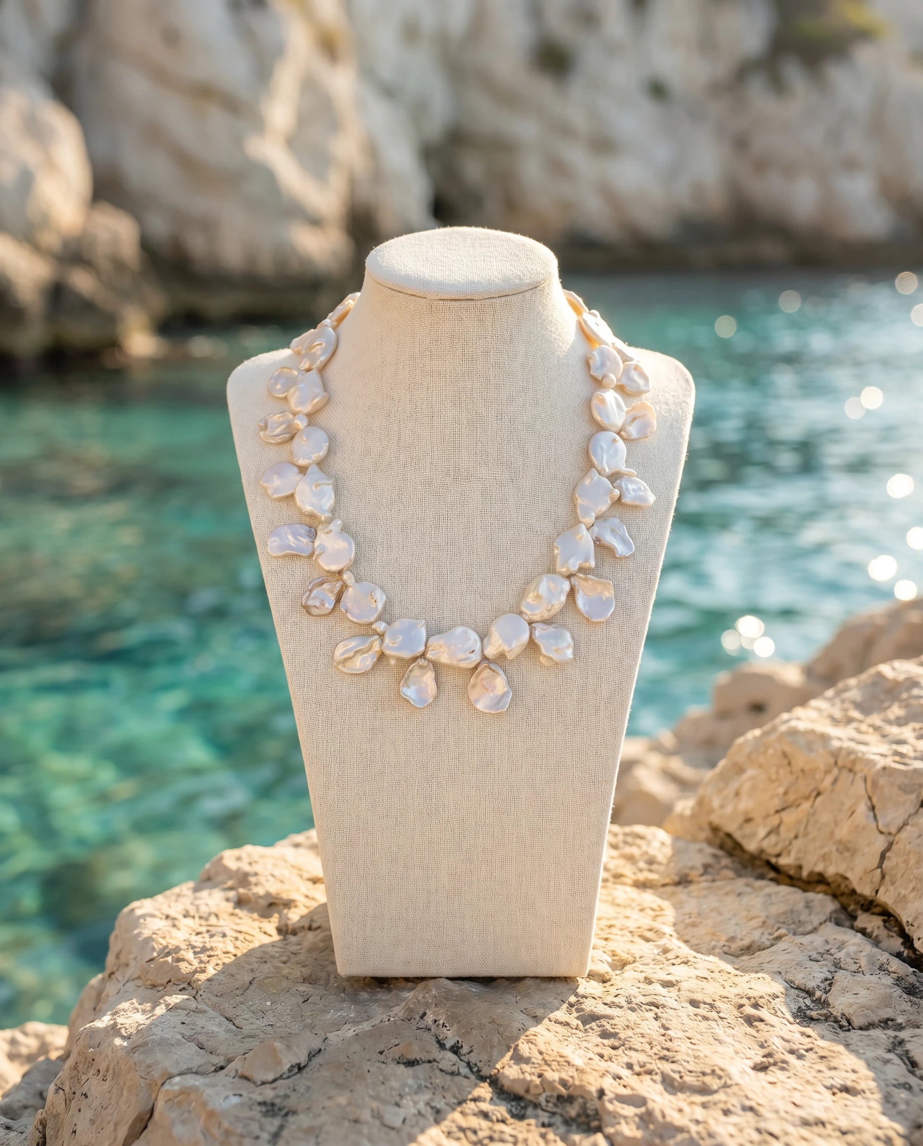 Positano Petal Genuine Pearl Necklace