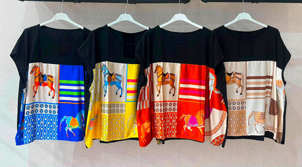 Equestrian Scarf Print Blouse