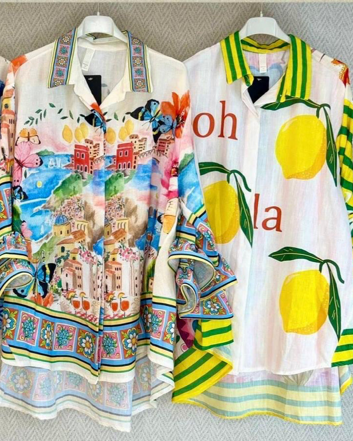 Vibrant Print Statement Blouses