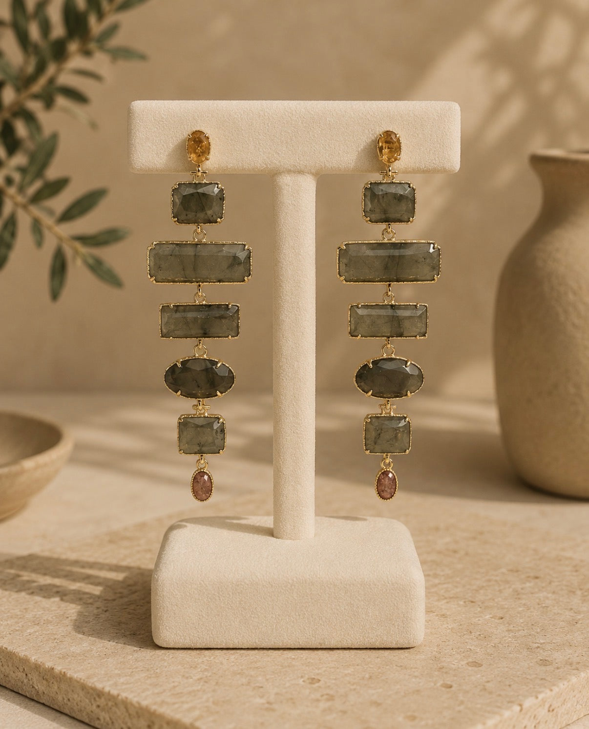 Twilight Labradorite Statement Earrings