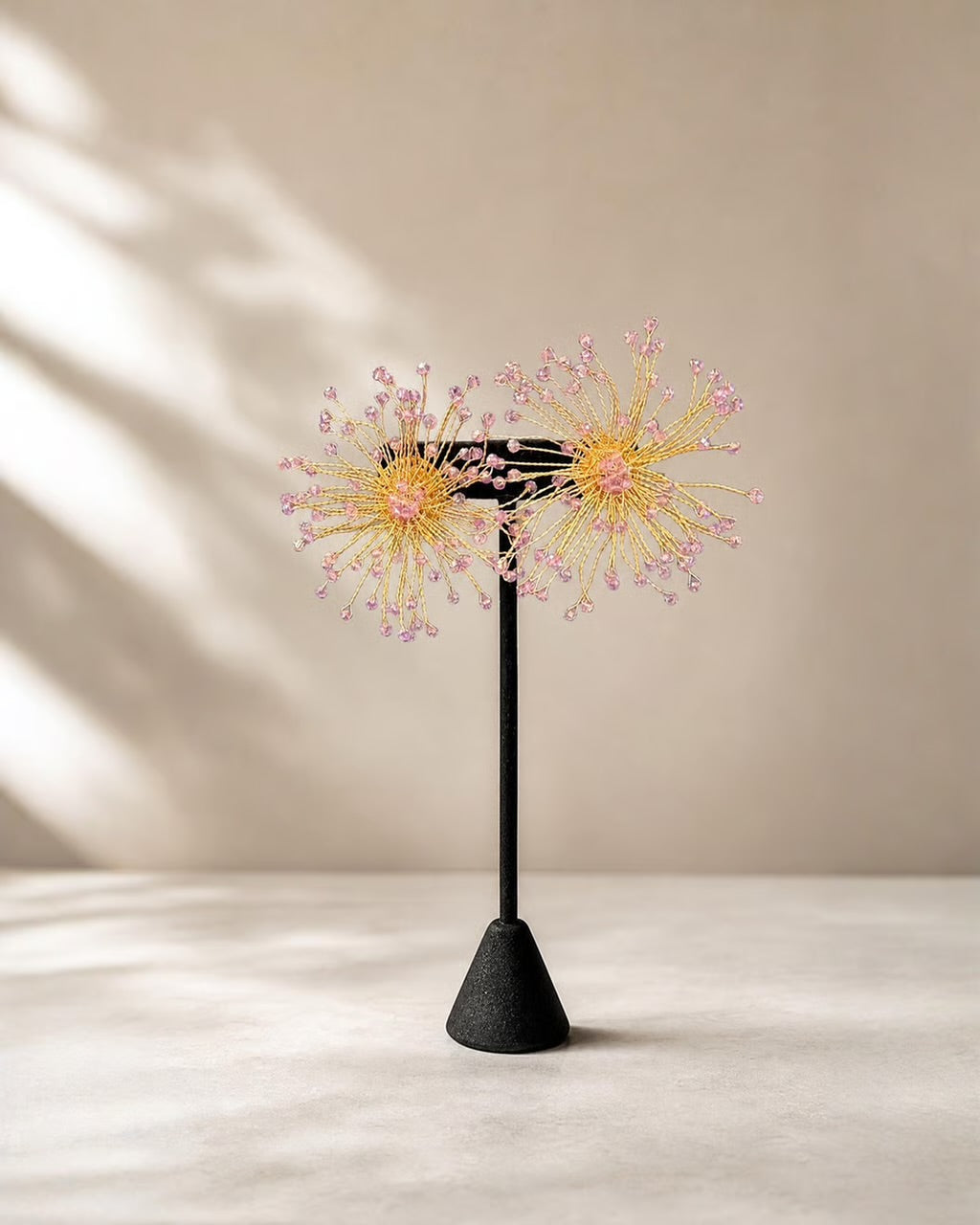 Rosé Starburst Statement Earrings