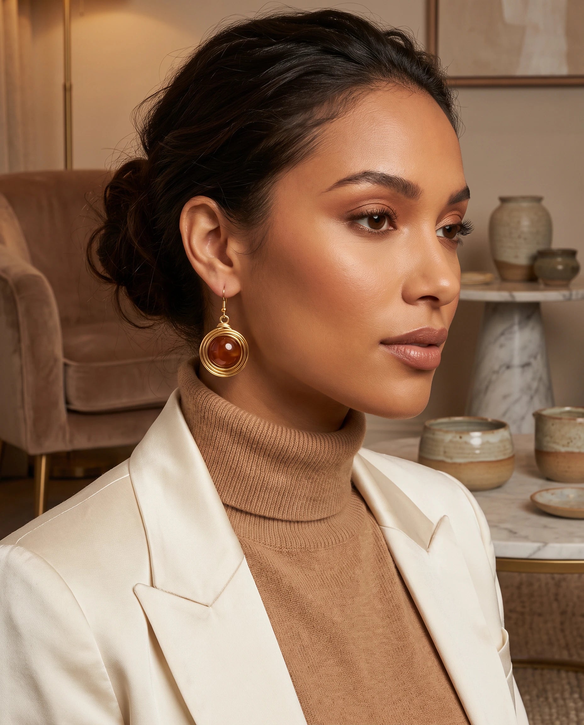 Siena Amber Orbit Earrings