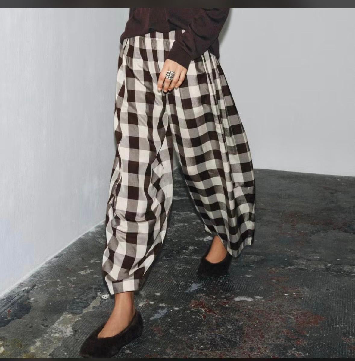 Easy Gingham Everyday Pants