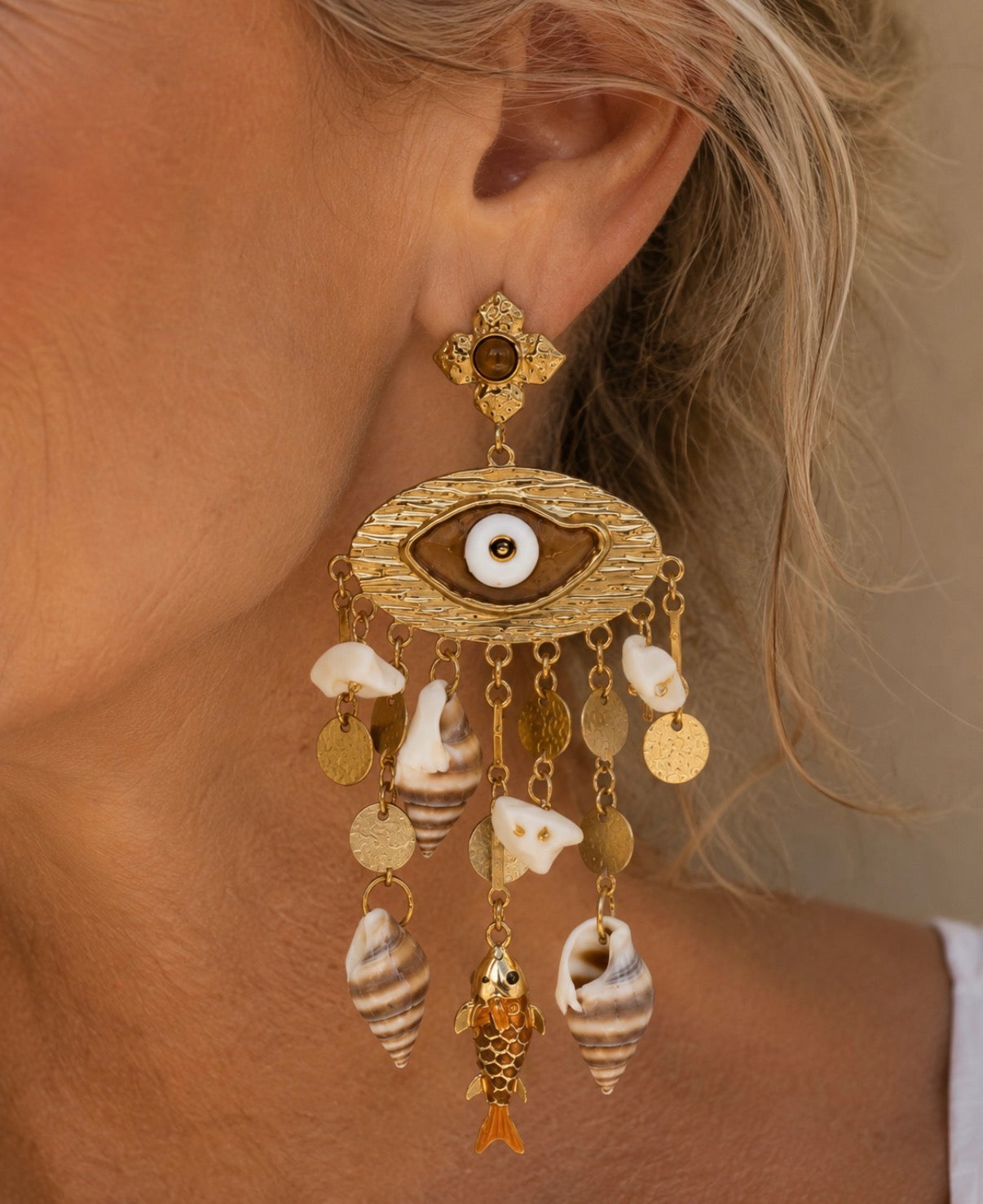 Mediterranean Talisman Statement Earrings