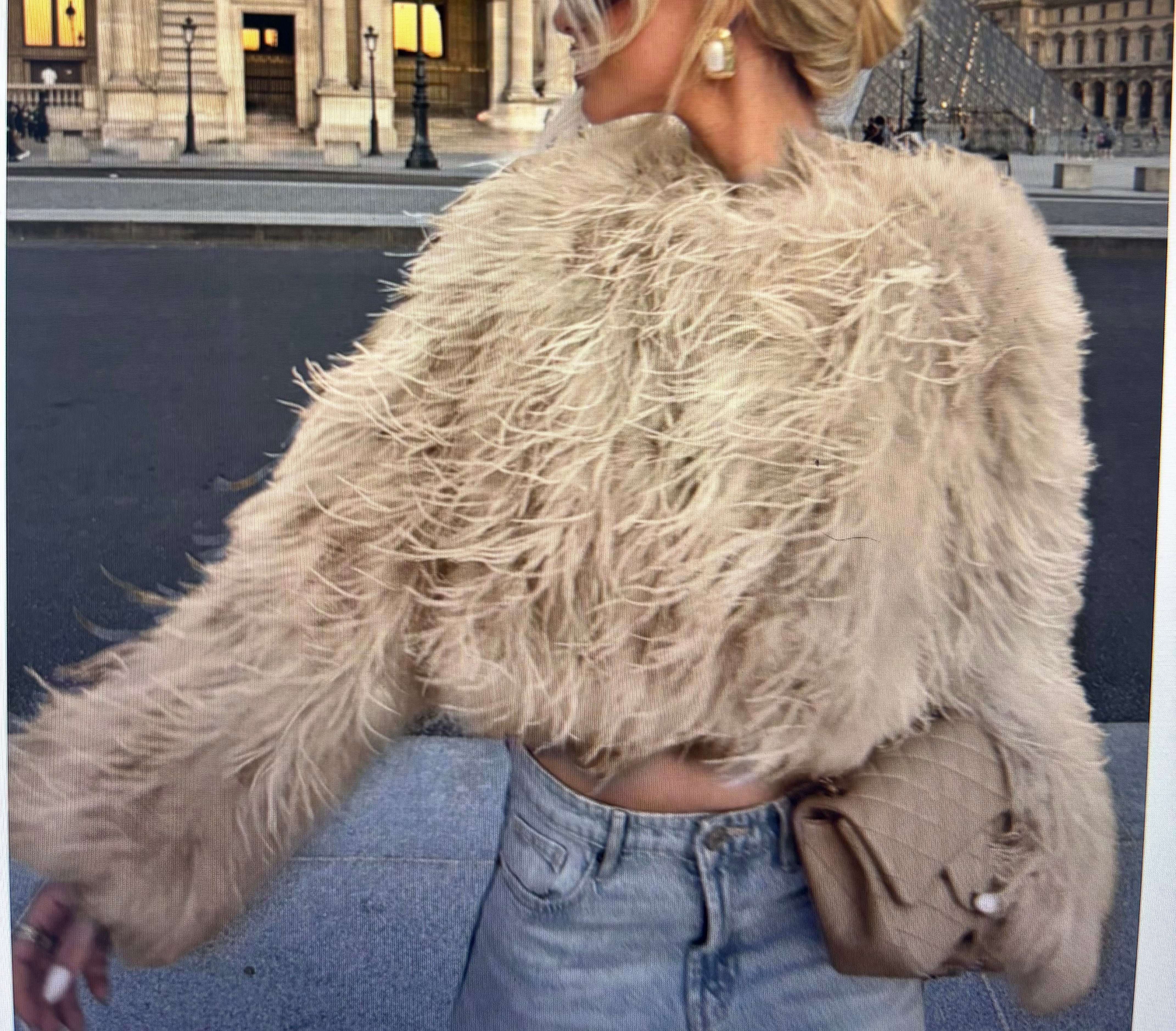 Parisian Feather Knit Cropped Jackets