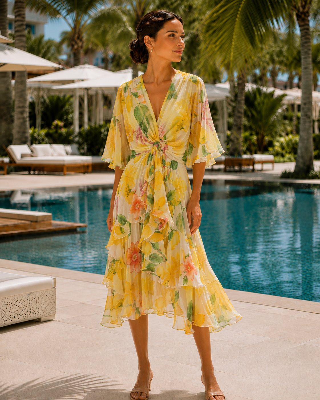 Limone Layered Tier Dress