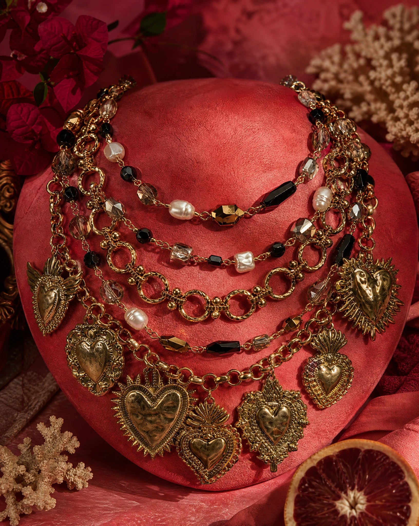 Sacred Heart Charm Necklace