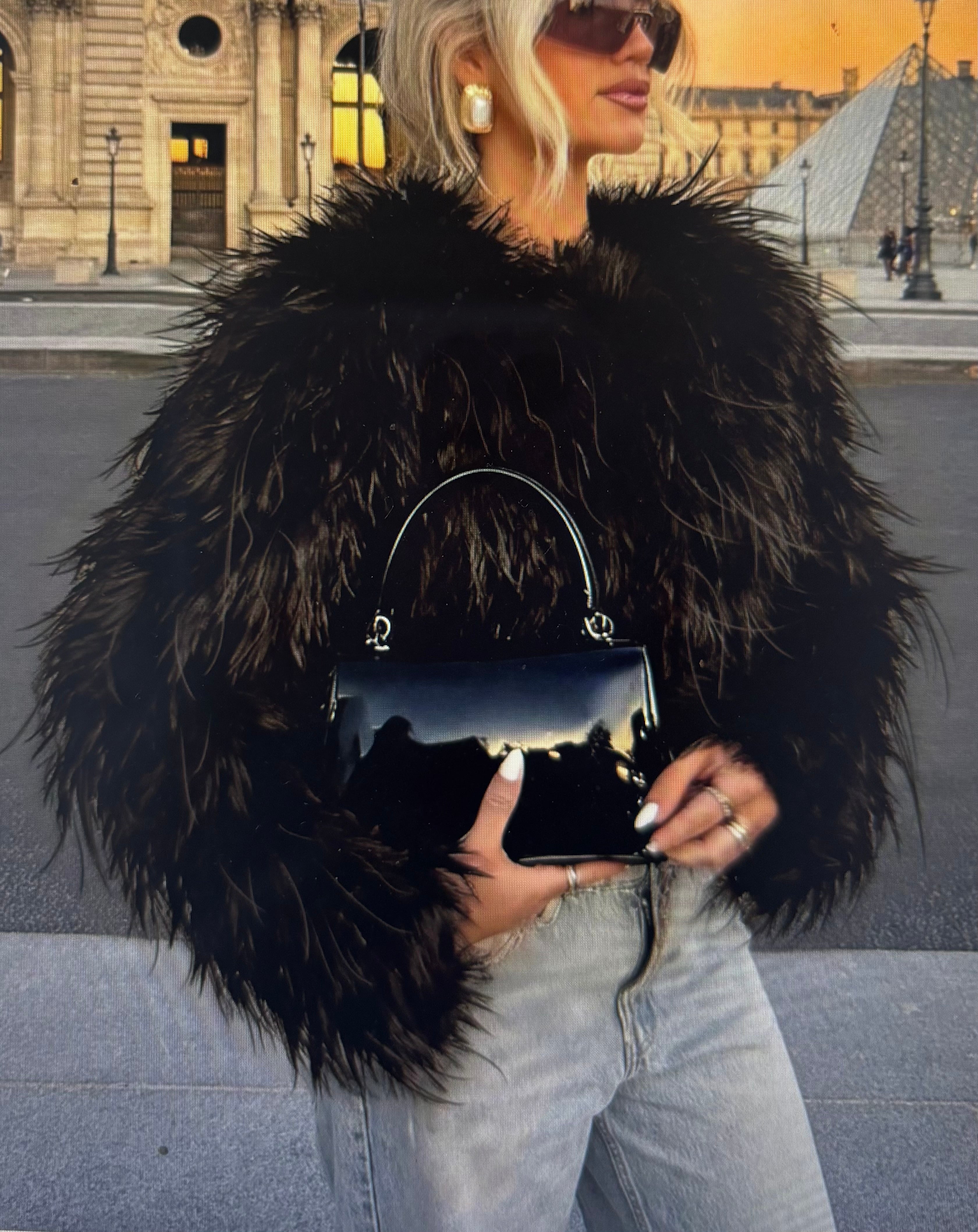 Parisian Feather Knit Cropped Jackets