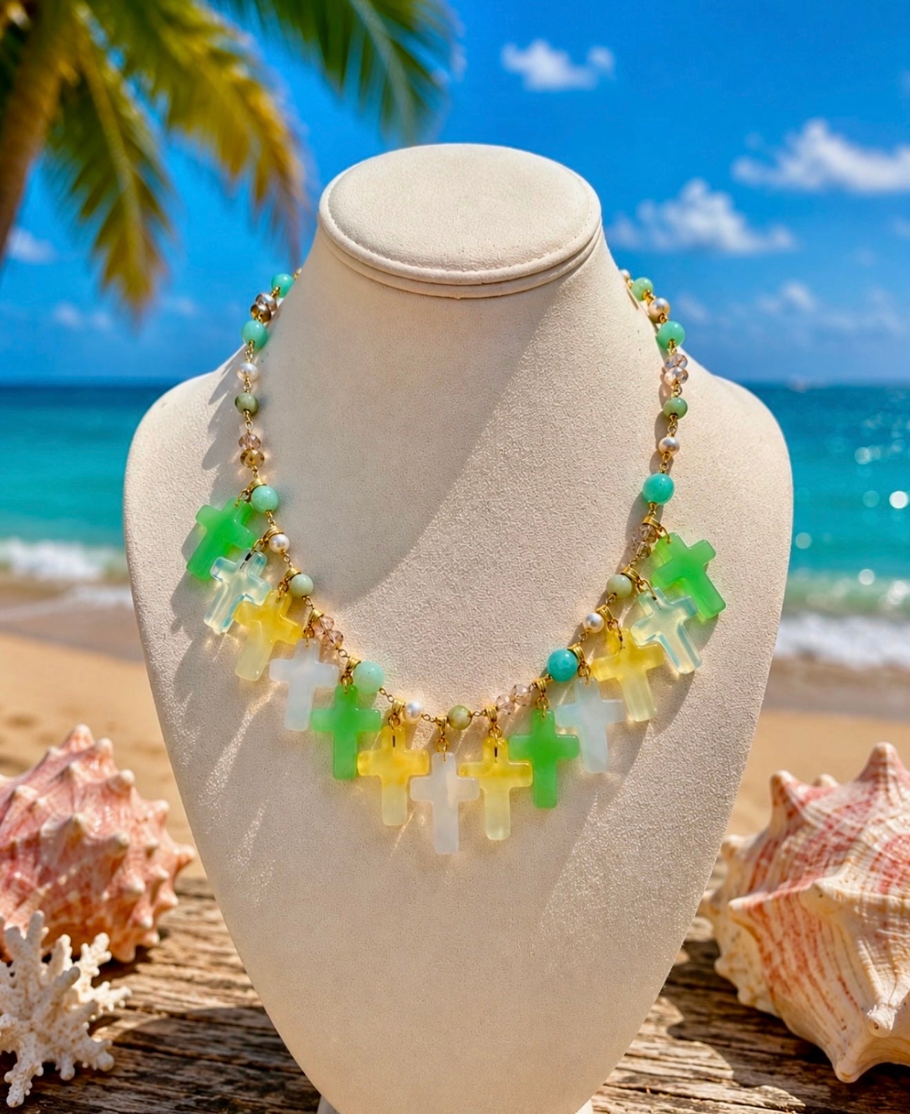 St. Tropez Cross Charm Necklace