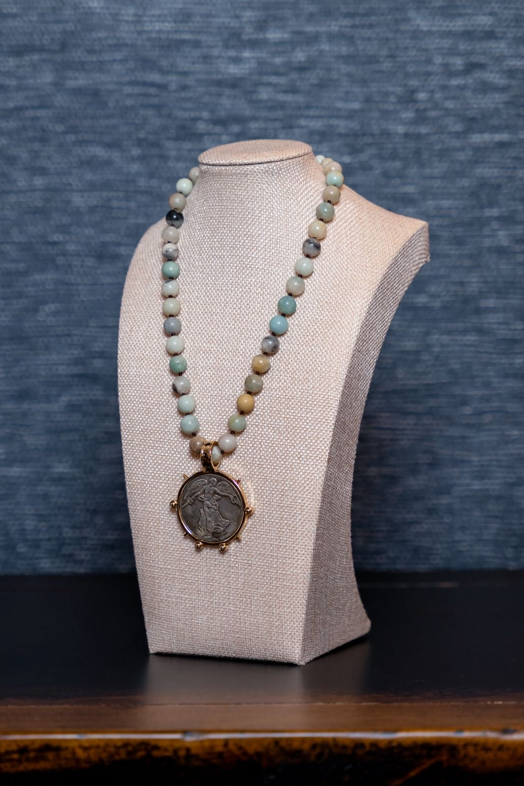 Amazonite Victory Medallion Necklace