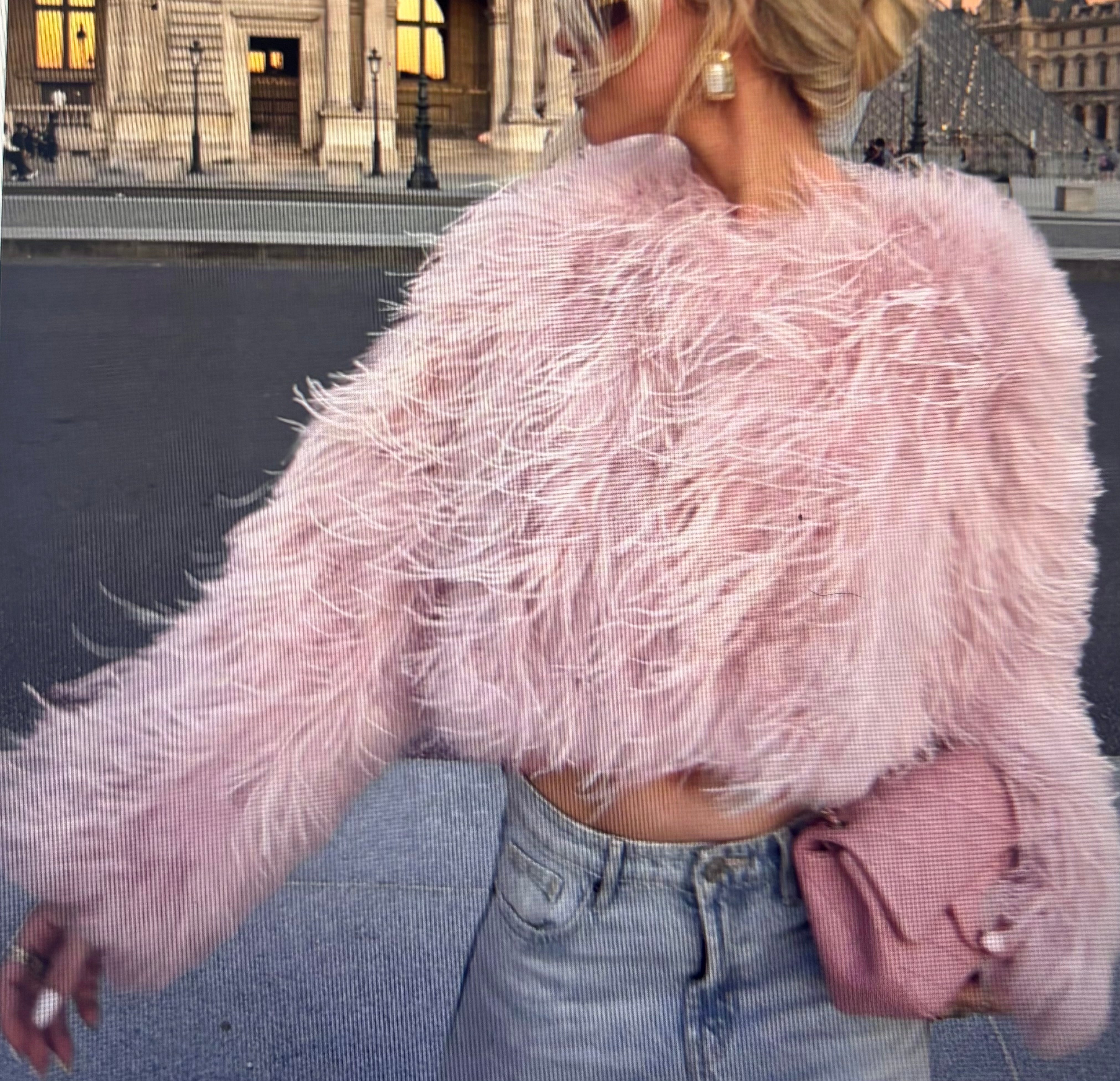 Parisian Feather Knit Cropped Jackets