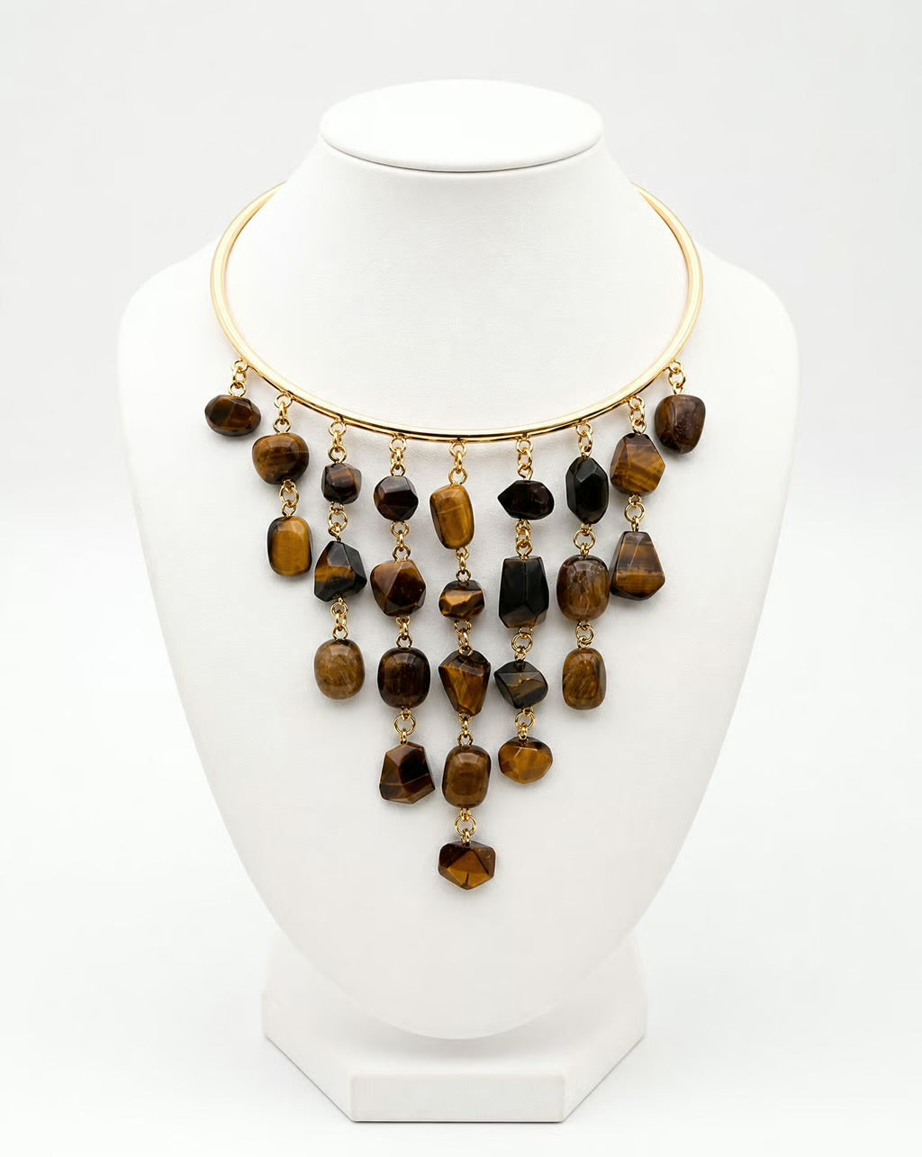 Tiger’s Eye Cascade Statement Necklace