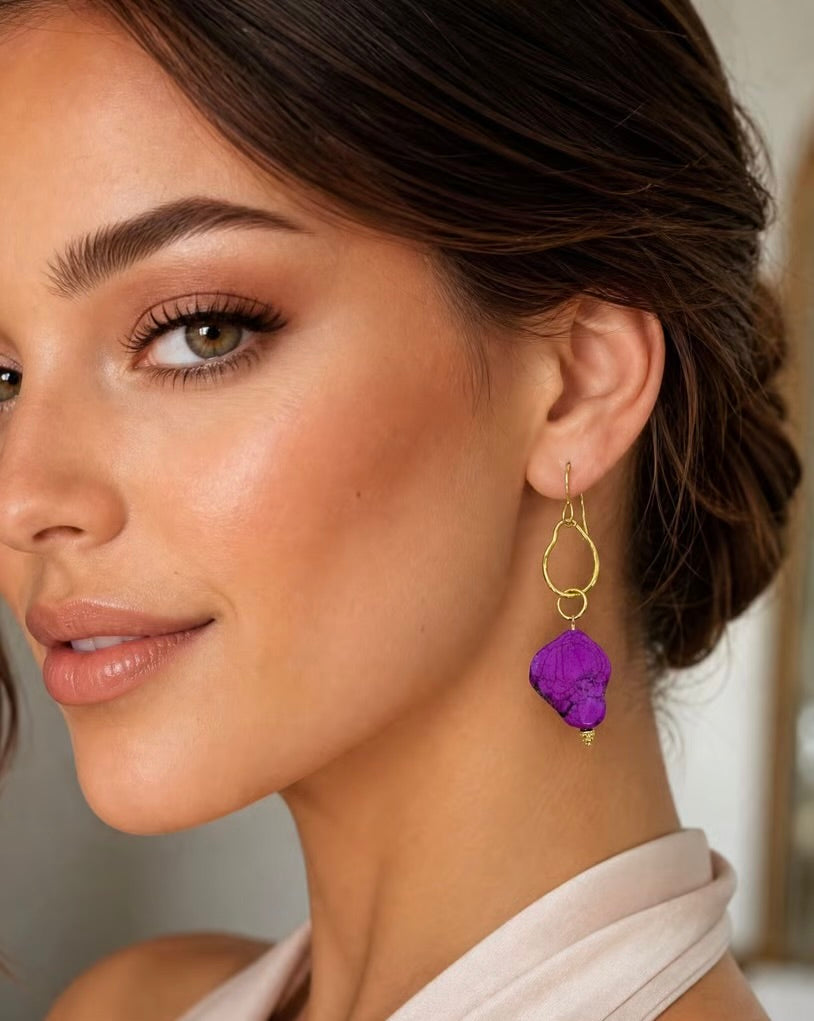 Positano Purple Stone Earrings