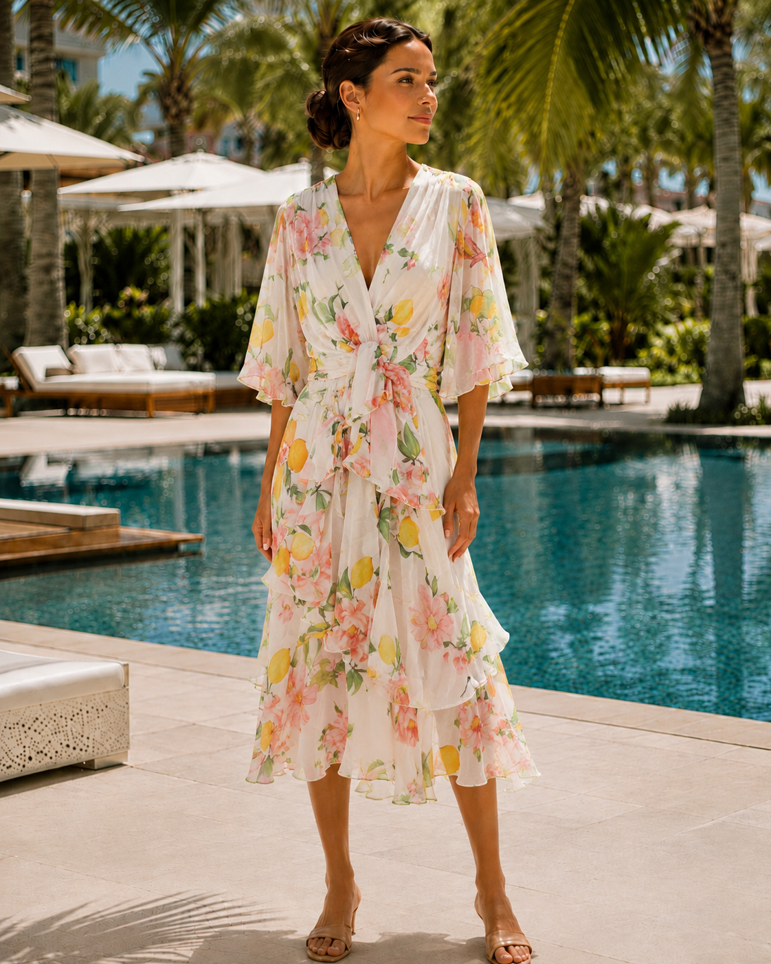 Limone Layered Tier Dress