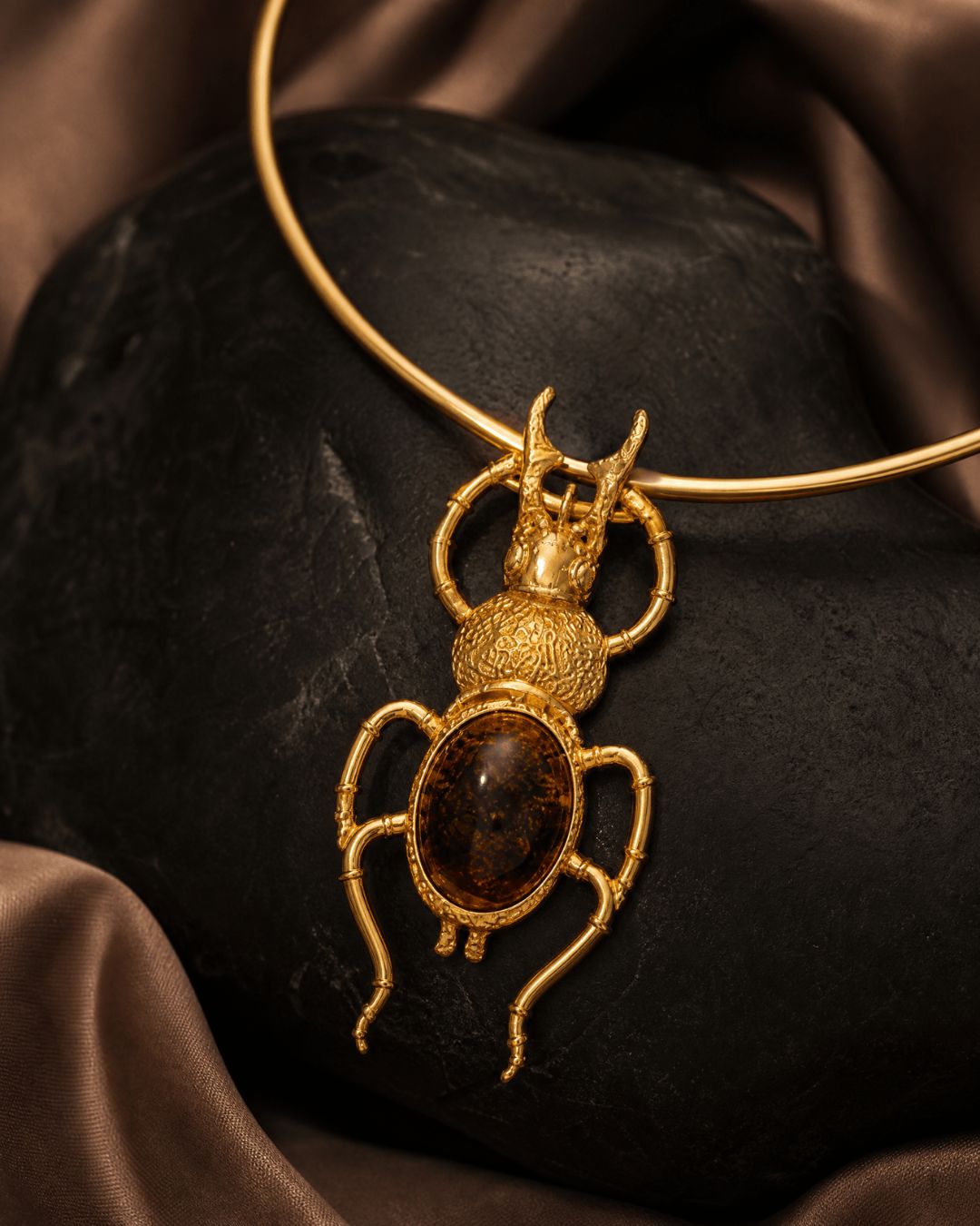 Scarab Amber Necklace