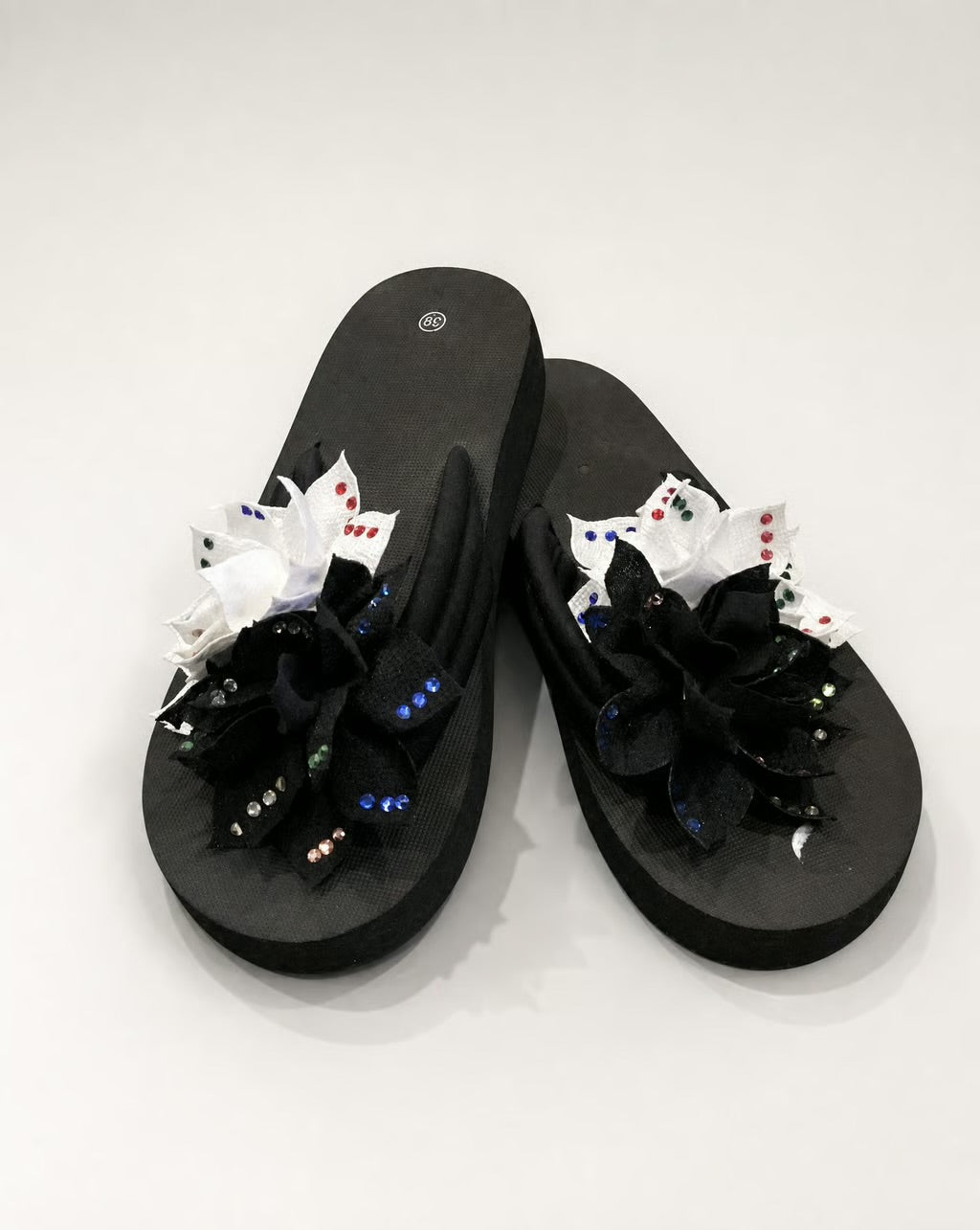 Midnight Confetti Platform Sandal