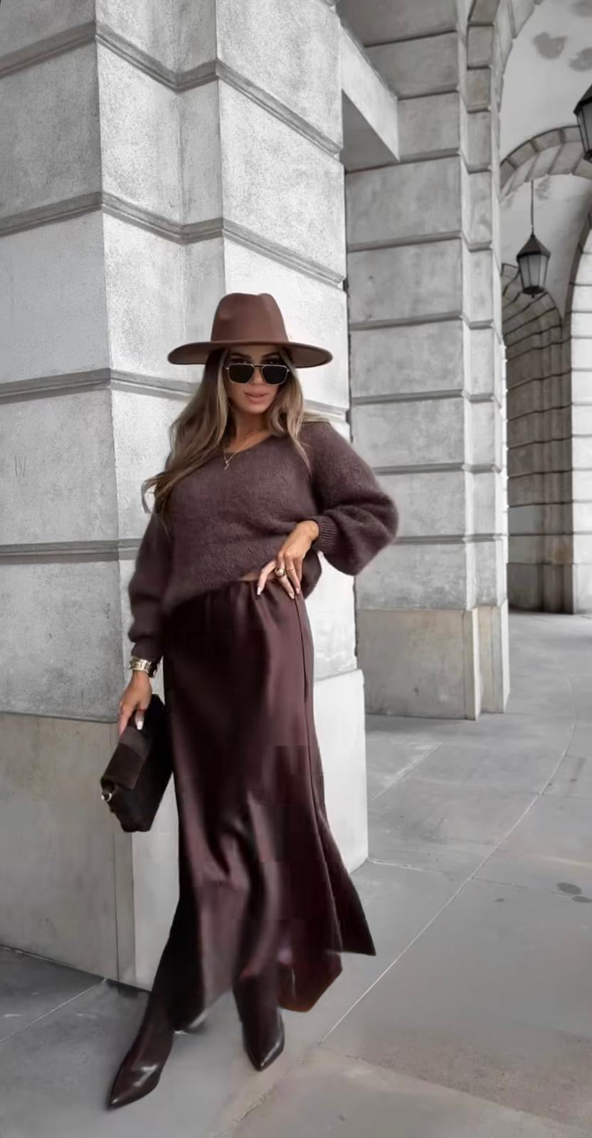 Silky Pull-On Midi Skirt