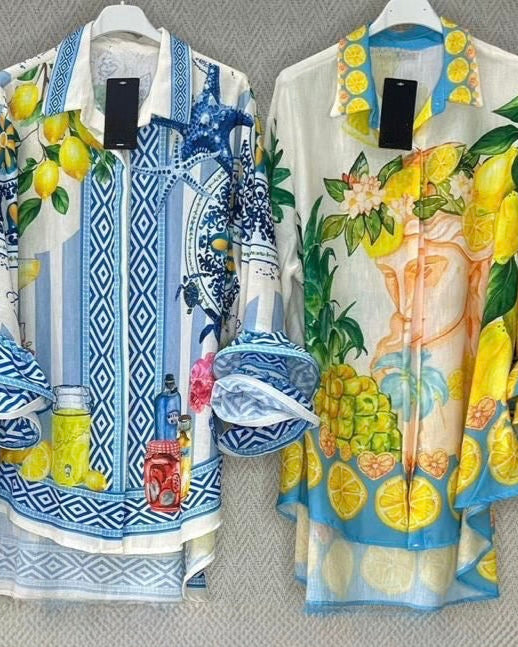 Vibrant Print Statement Blouses