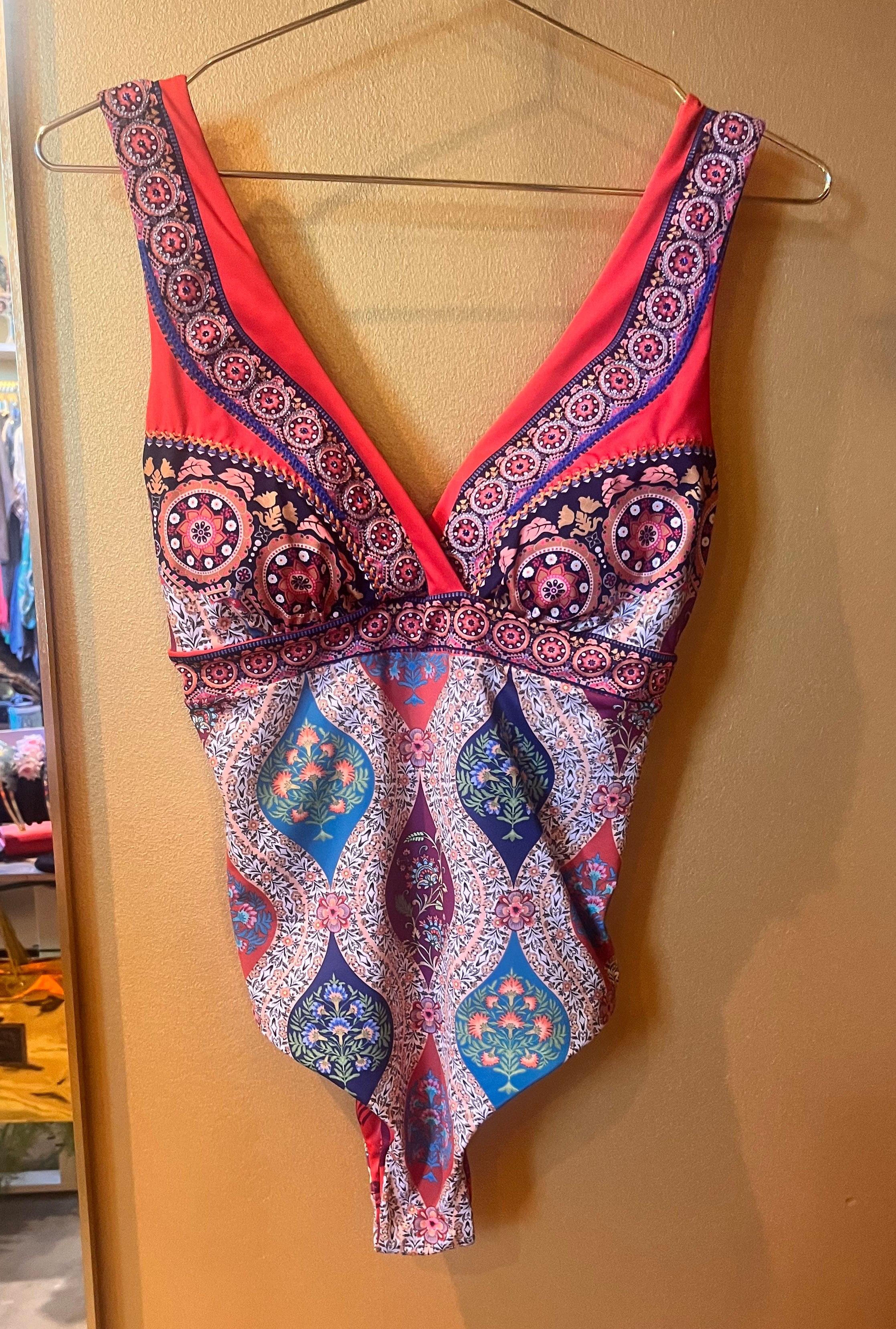 Boho Mosaic One-Piece Swimsuit – Bold, Sculpting & Totally Unique