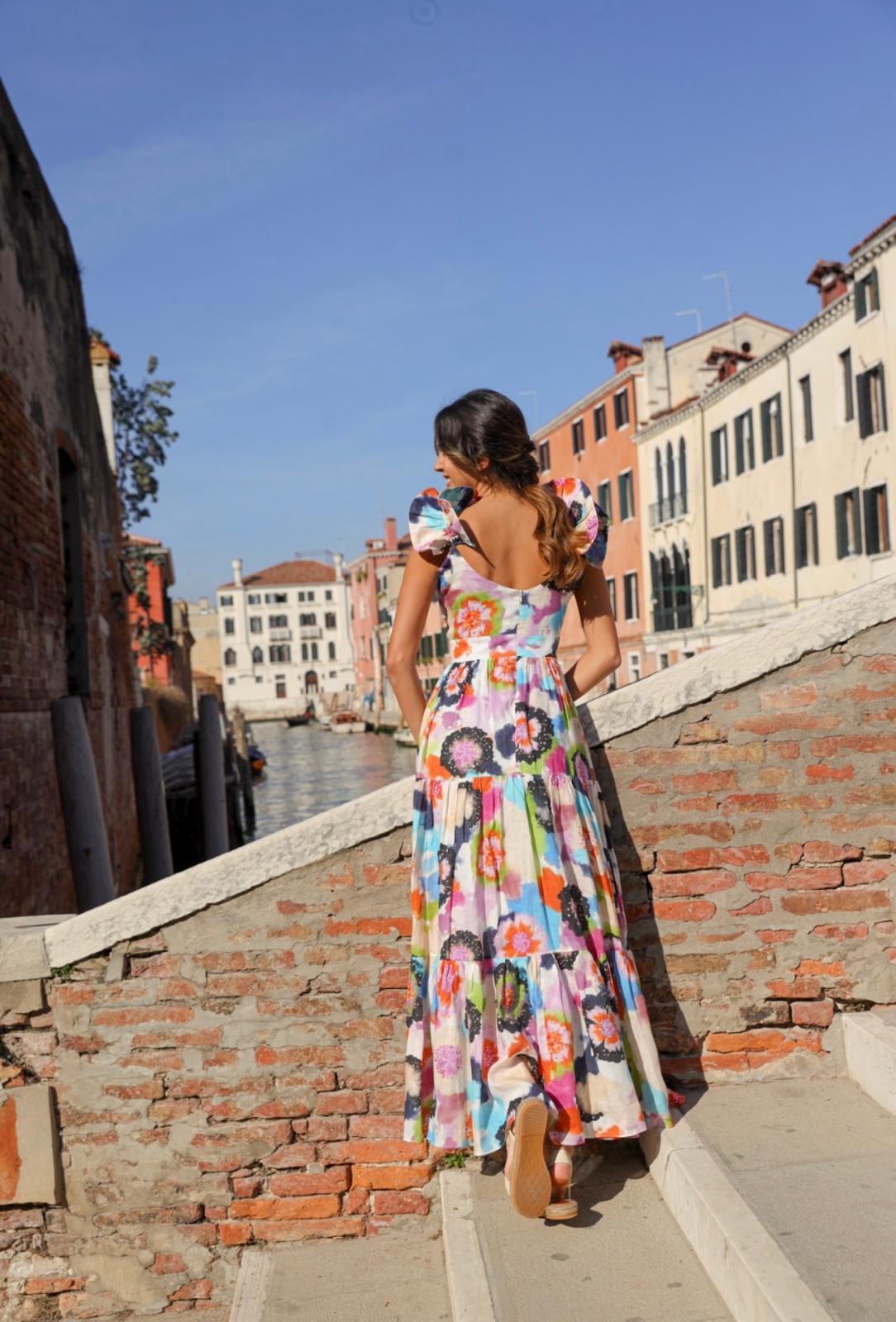 Print Linen Viscose Maxi Dress