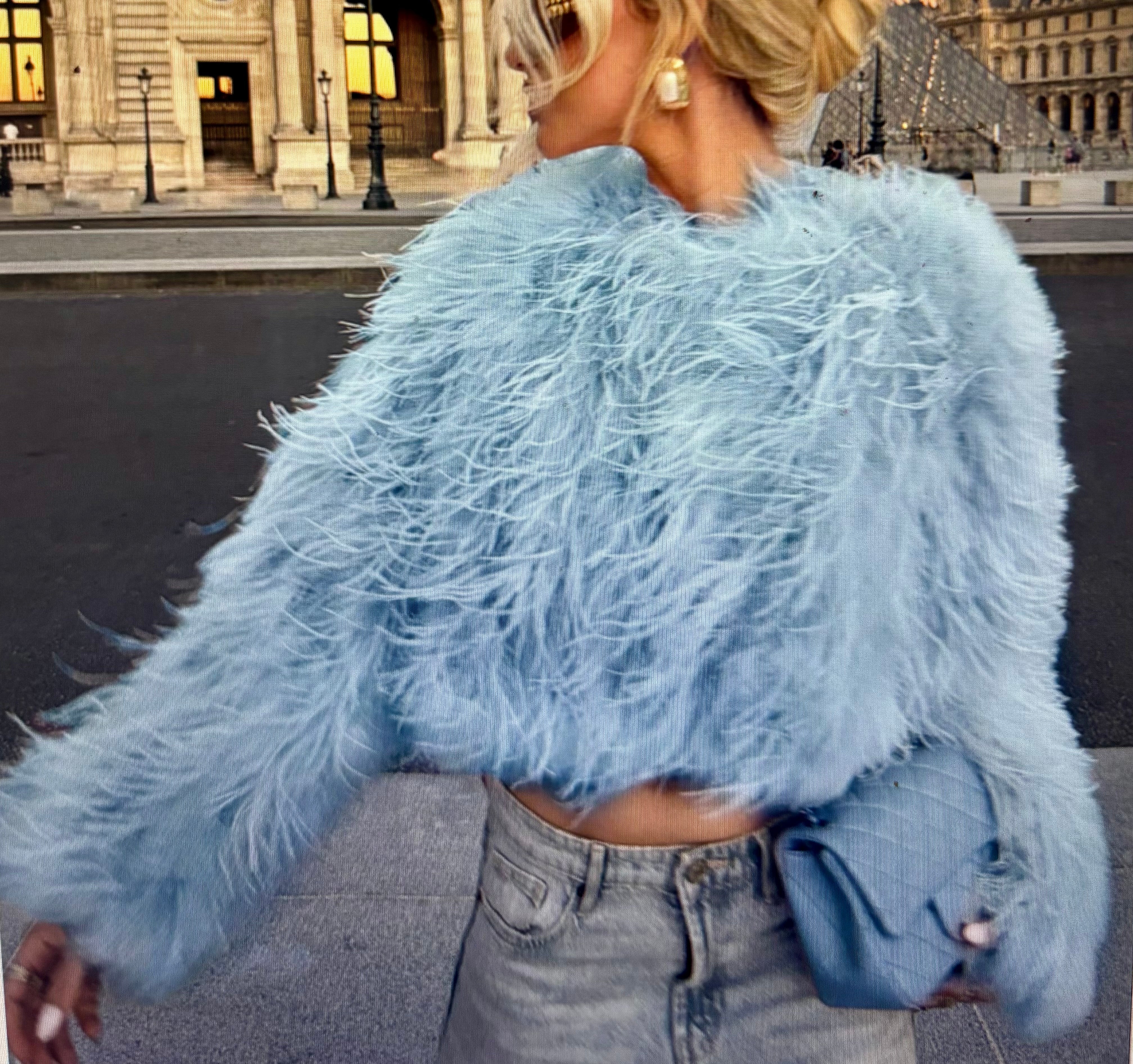 Parisian Feather Knit Cropped Jackets