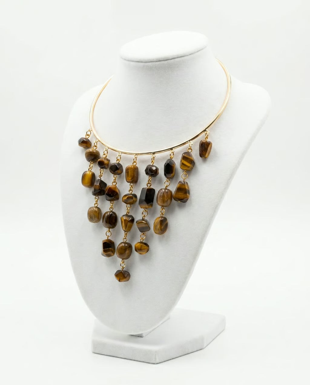 Tiger’s Eye Cascade Statement Necklace