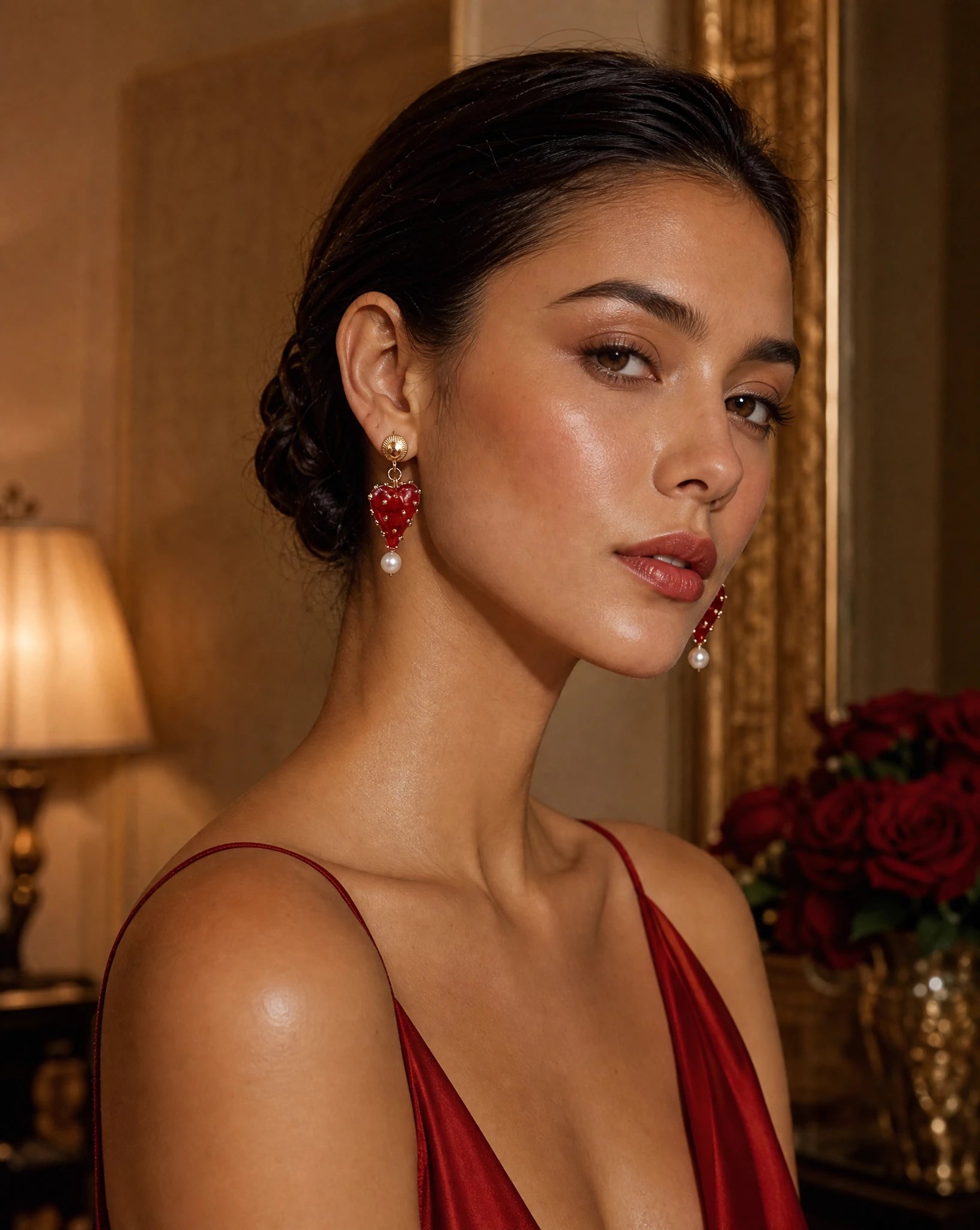 Amore Rosso Heart Earrings