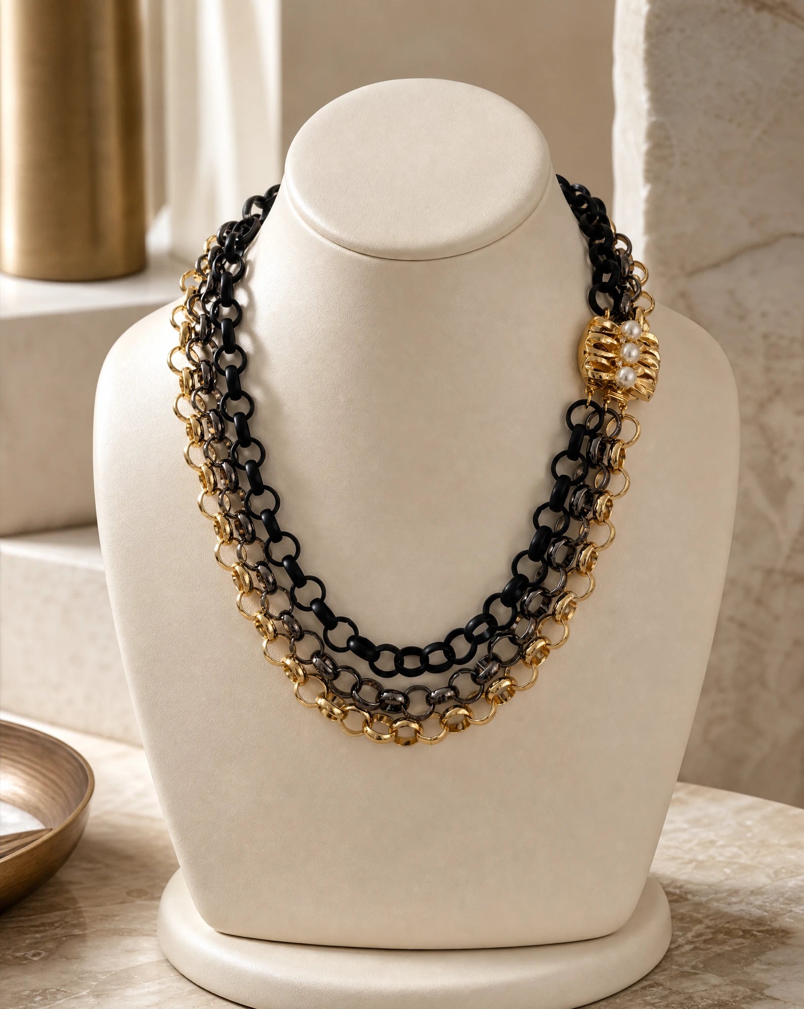Monaco Pearl Link Necklace