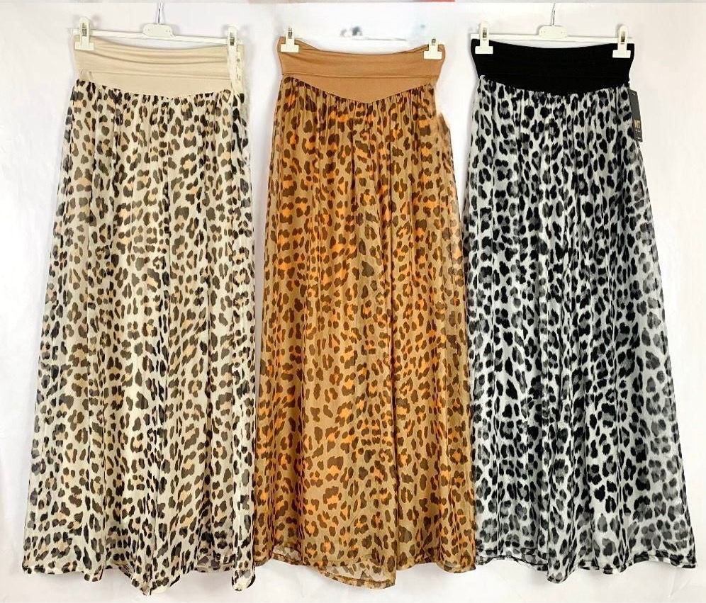 Leopard Print Wide-Leg Pants