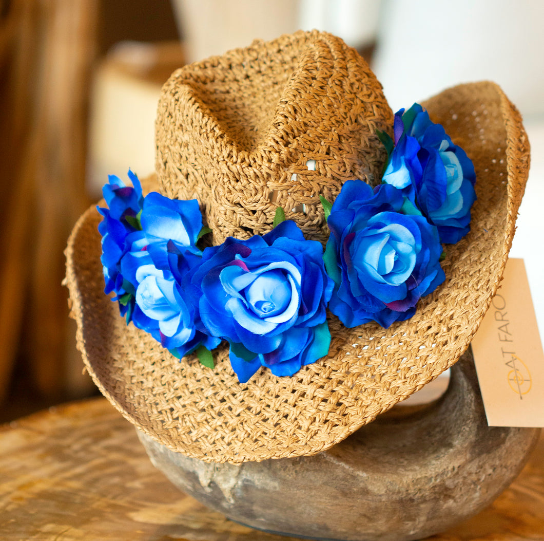 Cowboy Hat with Flower Headband