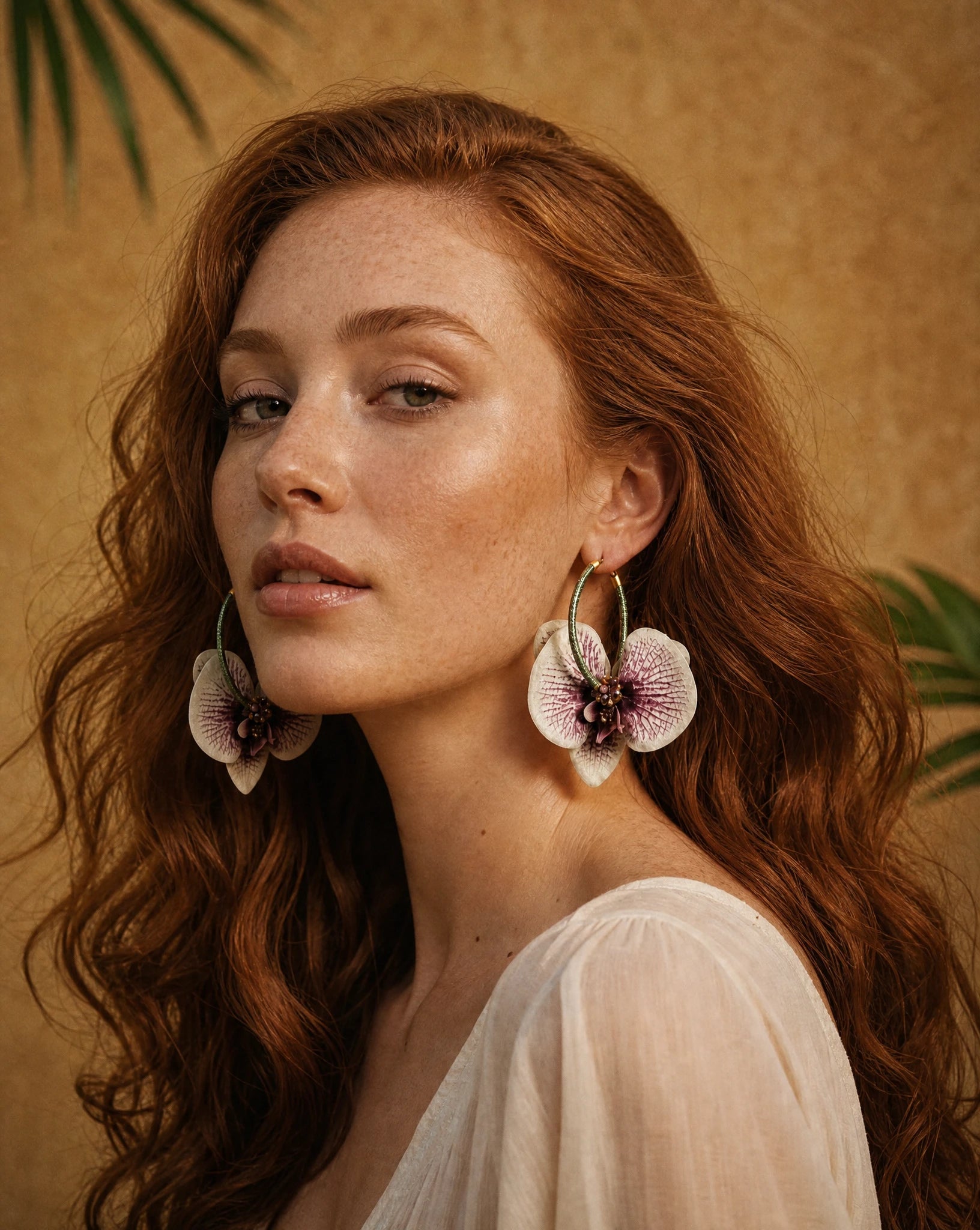 Amélie Orchid Hoop Earrings