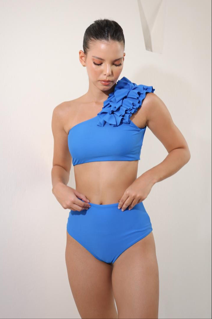 Cartagena One-Shoulder Bikini – Electric