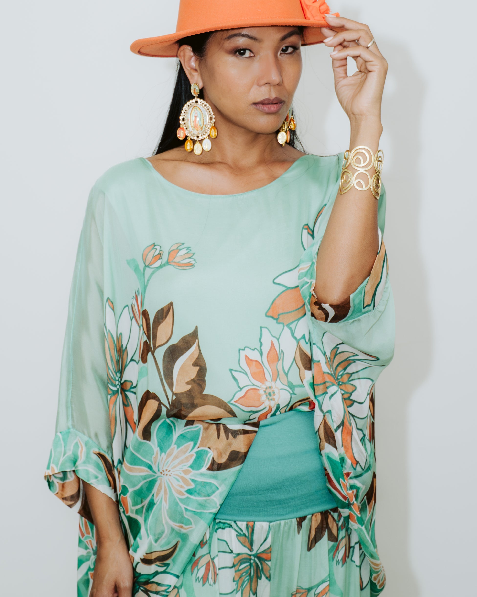 Aqua Mint Bloom Silk Set