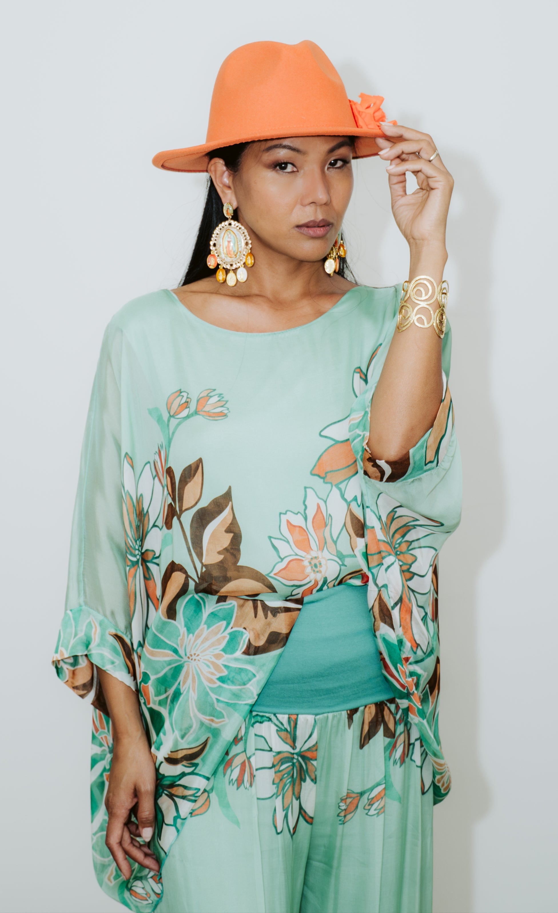 Aqua Mint Bloom Silk Set