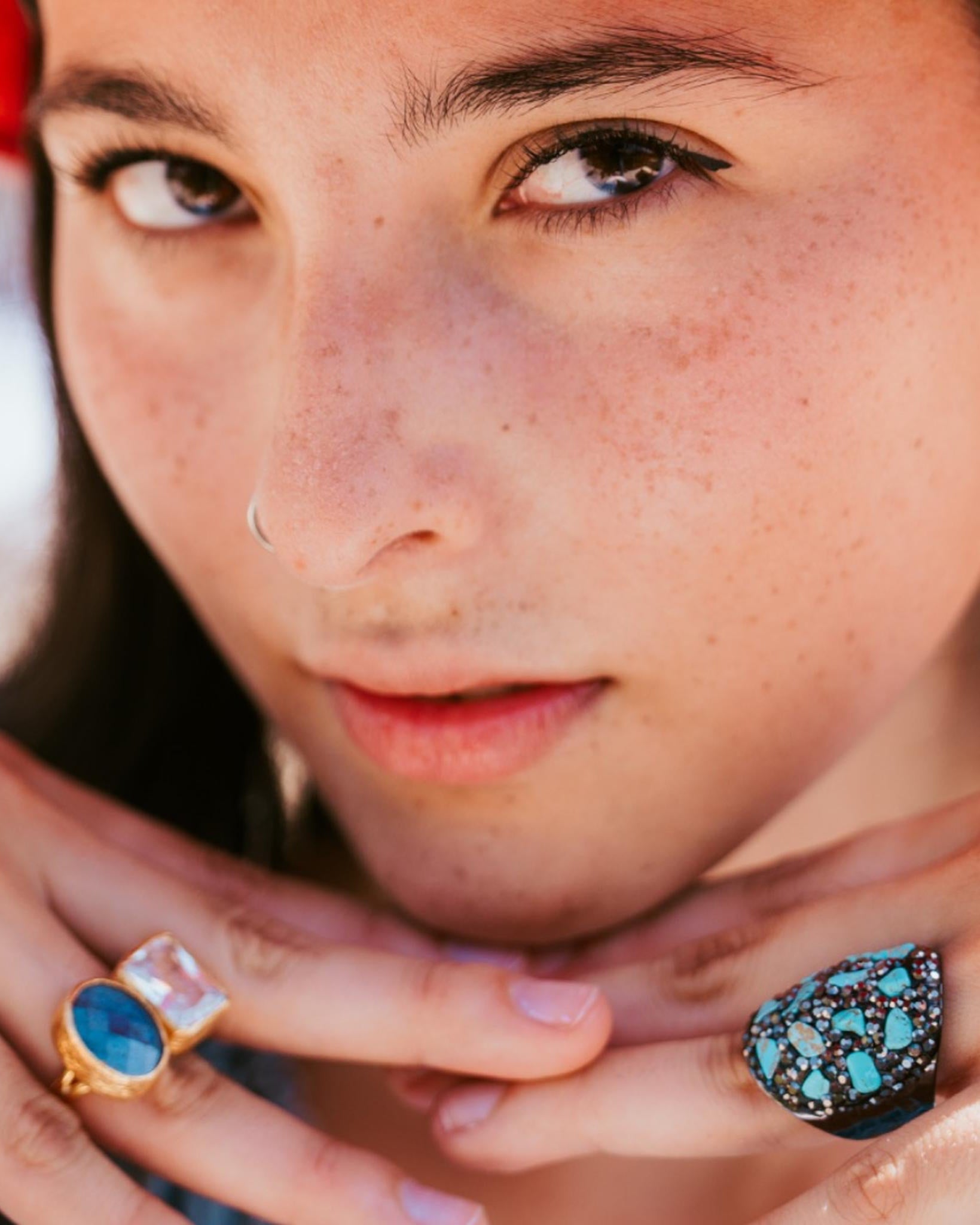 Luxe Dome Ring- Turquoise, Amethyst and Jade