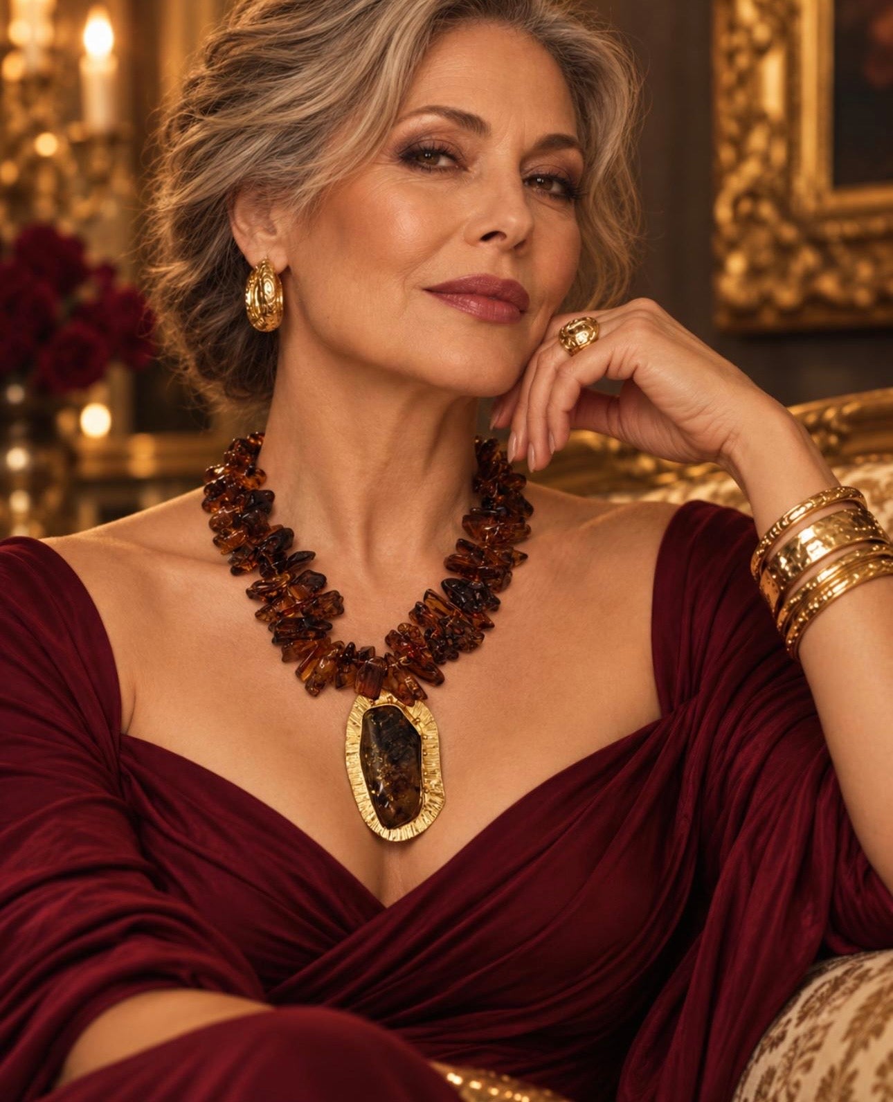 Aurelia Amber Statement Necklace