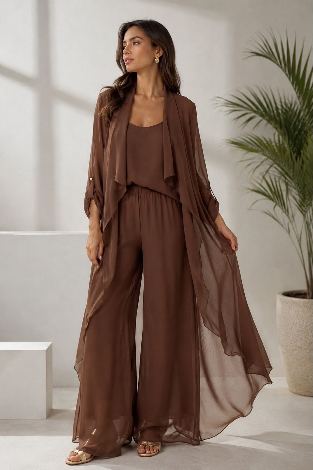Santorini Breeze Chiffon Duster