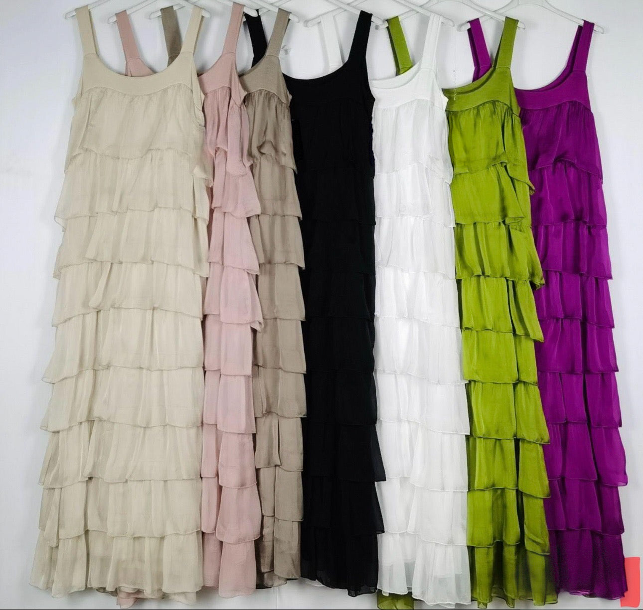 Tiered Silk Maxi Dress