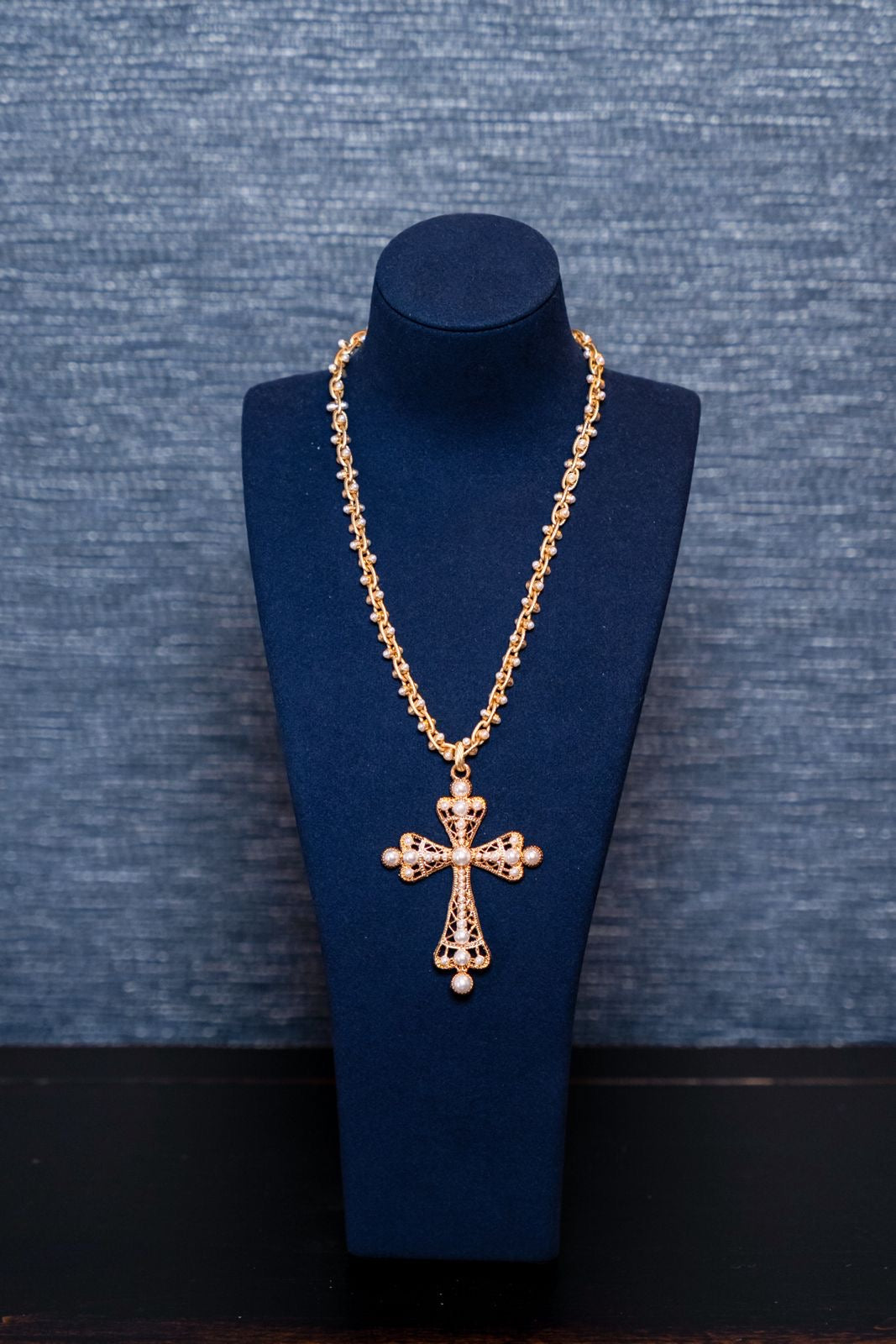 Gold Filigree Cross Necklace