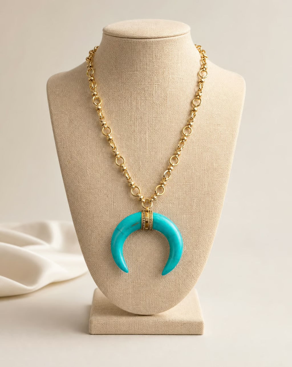 Tulum Turquoise Crescent Necklace