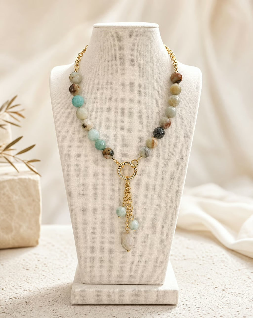 Mediterranean Amazonite Lariat Necklace