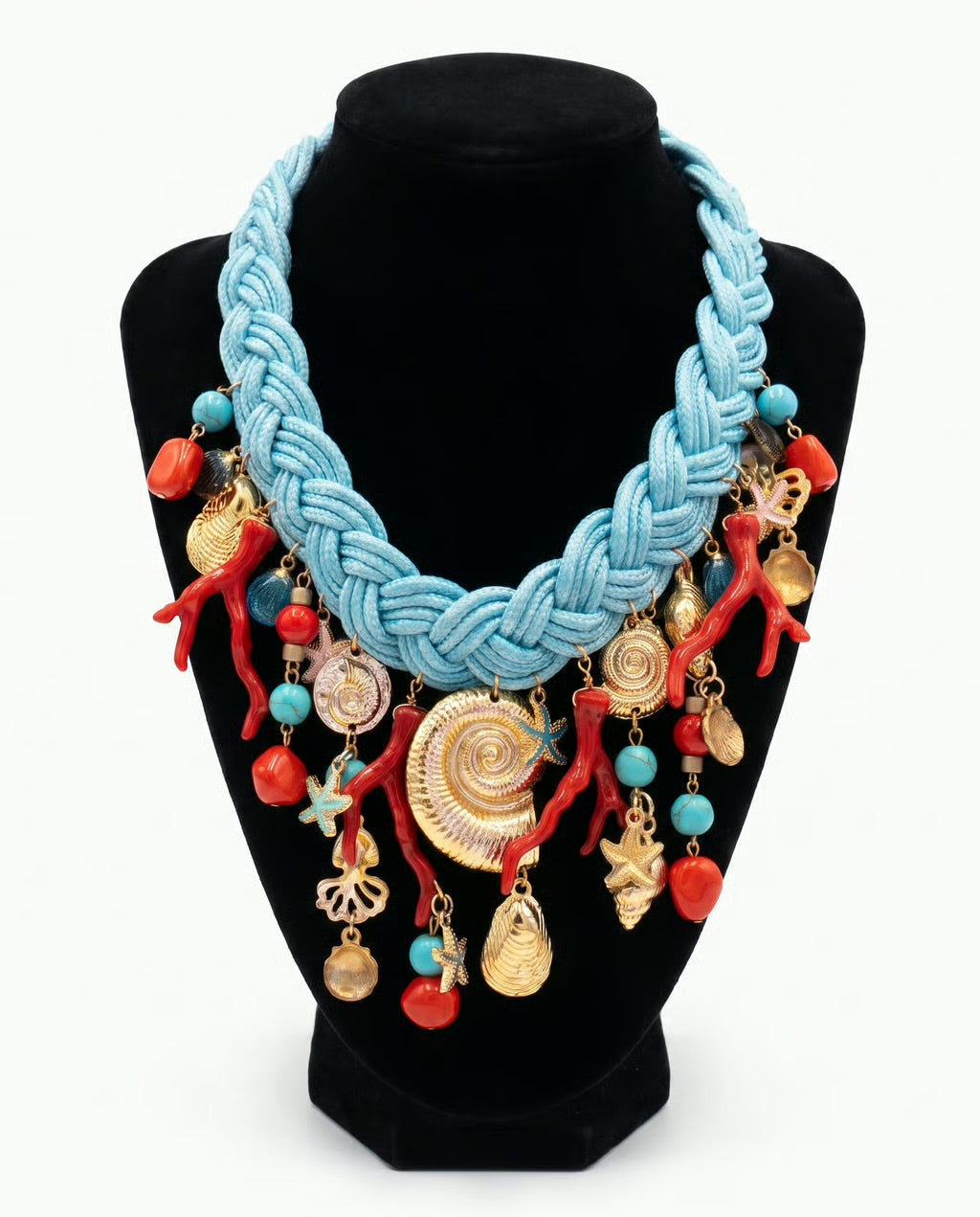 Mare Blu Coral Charm Statement Necklace