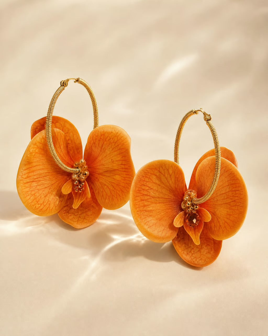 Valencia Orchid Hoop Earrings