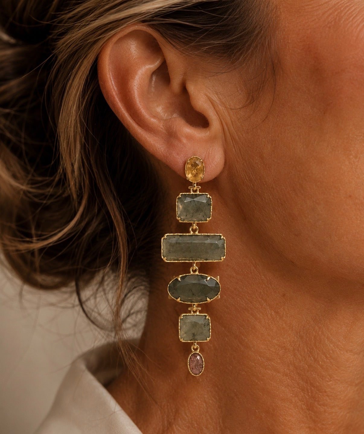 Twilight Labradorite Statement Earrings