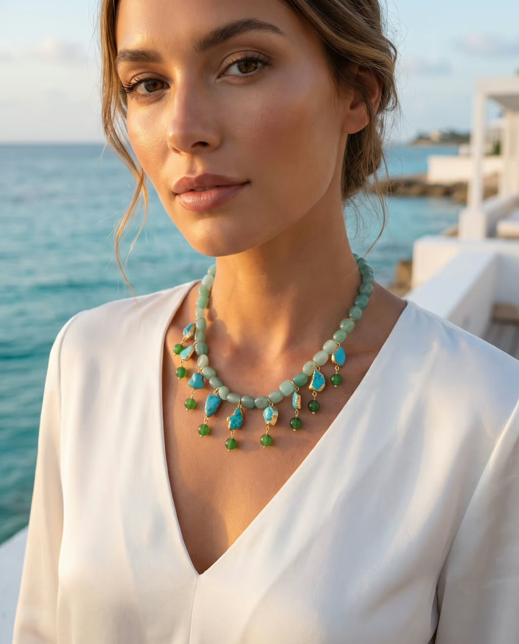 Isla Verde Turquoise Charm Necklace