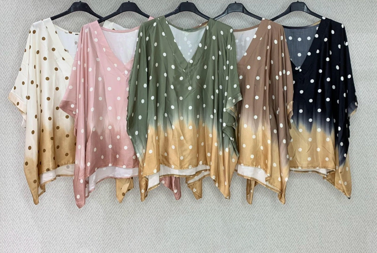 Polka Dot Chiffon Poncho Top