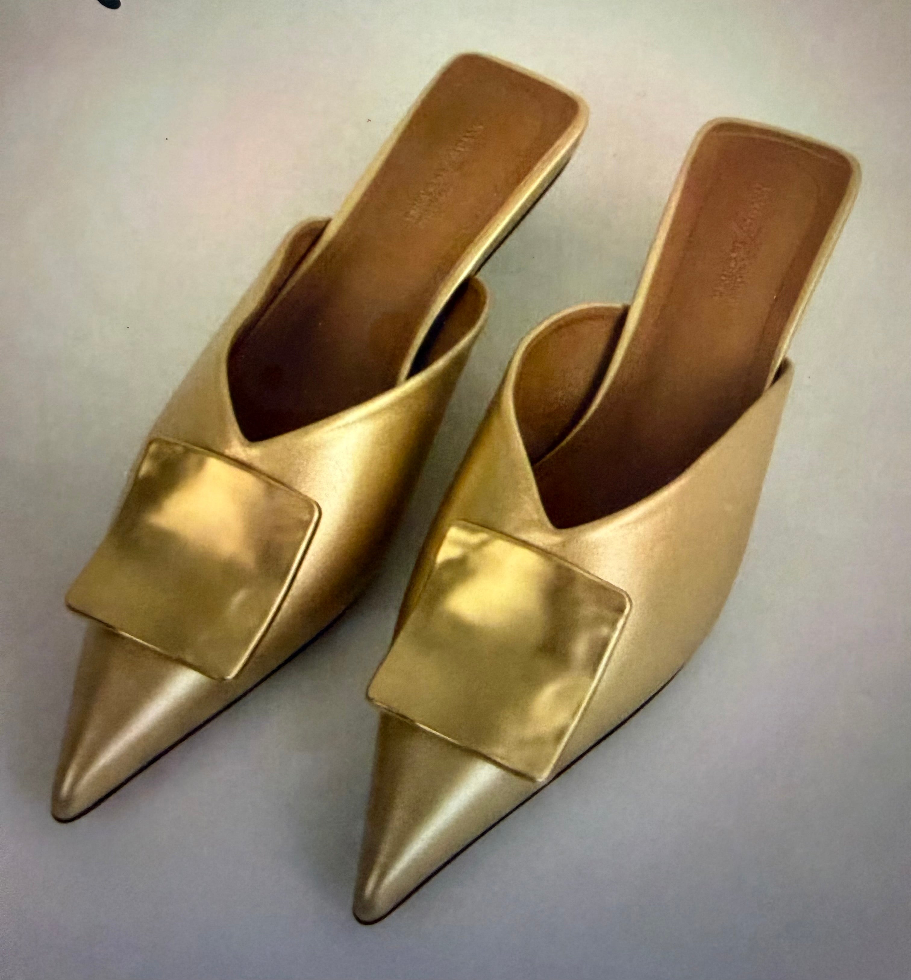 Golden Hour Pointed Mules